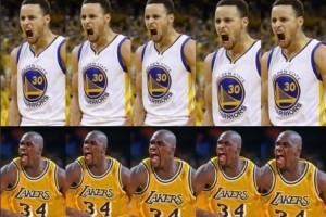 5个鲨鱼对阵5个库里谁赢？奥尼尔：库里赢&amp;他没有弱点 我罚球不行